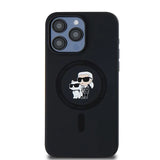 Karl Lagerfeld Silicone Karl&Choupette Ring MagSafe case for iPhone 15 Pro Max - black
