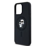 Karl Lagerfeld Silicone Karl&Choupette Ring MagSafe case for iPhone 15 Pro Max - black