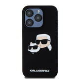 Karl Lagerfeld Silicone Karl&Choupette MagSafe case for iPhone 15 Pro Max - black
