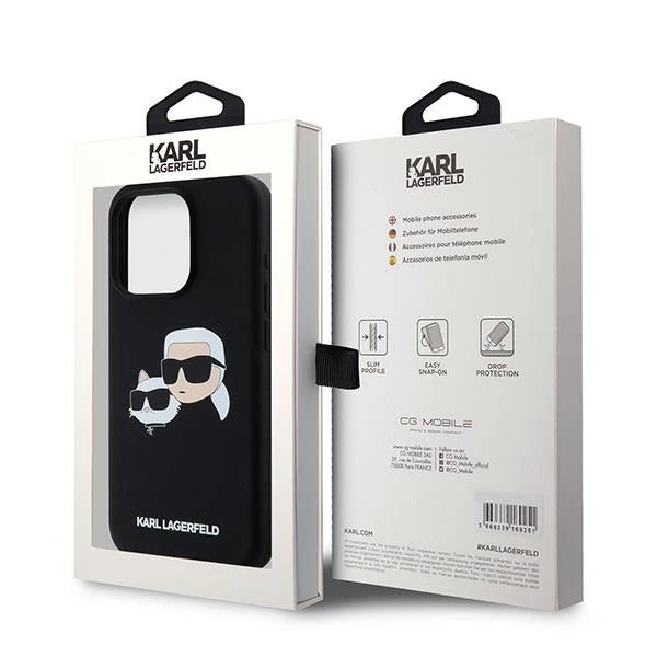 Karl Lagerfeld Silicone Karl&Choupette MagSafe case for iPhone 15 Pro Max - black