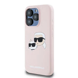 Karl Lagerfeld Silicone Karl&Choupette MagSafe Case for iPhone 15 Pro Max - Pink