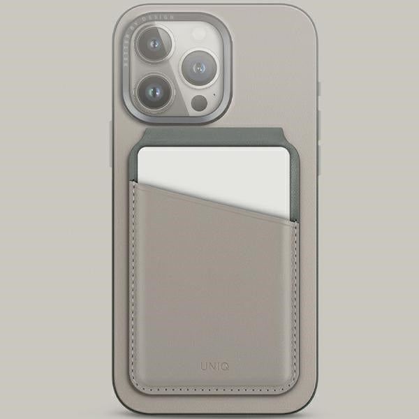 Uniq Lyden DS magnetisk RFID-tegnebog med telefonstativ - beige og grøn