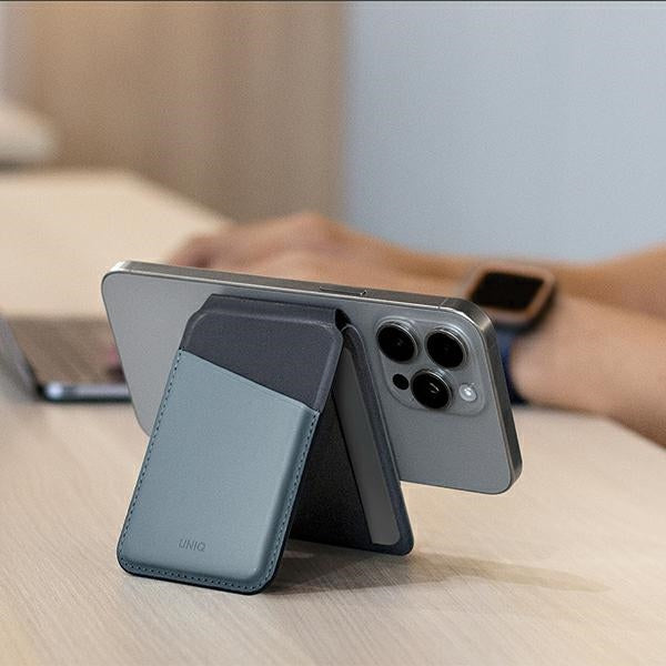 Uniq Lyden DS magnetisk RFID-tegnebog med telefonstativ - grå og sort