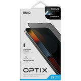 Uniq Optix Privacy tempereret glas til iPhone 14/13/13 Pro med applikator
