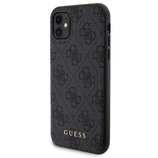 Guess 4G Metal Logo-kasset til iPhone 11 + 5000mAh MagSafe powerbank - sort