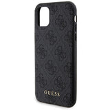 Guess 4G Metal Logo-kasset til iPhone 11 + 5000mAh MagSafe powerbank - sort