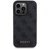 Guess 4G Metal Logo-kasset til iPhone 14 Pro + 5000mAh MagSafe powerbank - sort