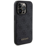 Guess 4G Metal Logo-kasset til iPhone 14 Pro + 5000mAh MagSafe powerbank - sort