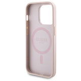 Guess 4G Metal Logo-kasset til iPhone 15 Pro + 5000mAh MagSafe powerbank - pink