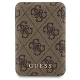 Guess 4G Metal Logo-kasset til iPhone 15 Pro + 5000mAh MagSafe powerbank - brun