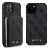 Guess 4G Metal Logo-kasset til iPhone 15 + 5000mAh MagSafe powerbank - sort