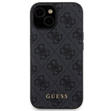 Guess 4G Metal Logo-kasset til iPhone 15 + 5000mAh MagSafe powerbank - sort