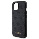 Guess 4G Metal Logo-kasset til iPhone 15 + 5000mAh MagSafe powerbank - sort