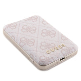 Guess 4G Metal Logo-kasset til iPhone 15 + 5000mAh MagSafe powerbank - pink