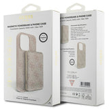Guess 4G Metal Logo-kasset til iPhone 15 + 5000mAh MagSafe powerbank - pink