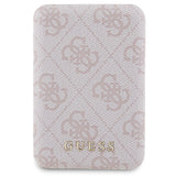 Guess 4G Metal Logo-kasset til iPhone 15 + 5000mAh MagSafe powerbank - pink