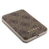 Guess 4G Metal Logo case set for iPhone 15 + 5000mAh MagSafe power bank - brown