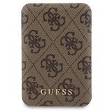 Guess 4G Metal Logo case set for iPhone 15 + 5000mAh MagSafe power bank - brown
