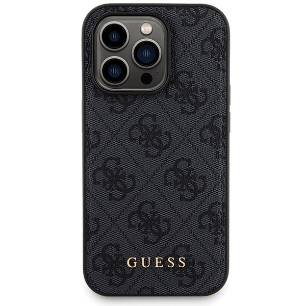 Guess 4G Metal Logo Case Set til iPhone 15 Pro Max + 5000mAh MagSafe Powerbank - sort