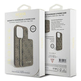 Guess 4G Metal Logo-kasset til iPhone 15 Pro Max + 5000mAh MagSafe powerbank - brun