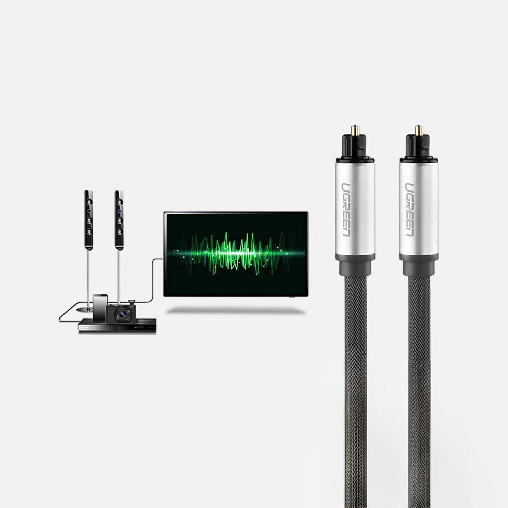 Ugreen AV108 10540 optisk Toslink/SPDIF-kabel 2m - grå