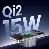 Ugreen W702 3in1 induktiv oplader med MagSafe / Qi2 og USB-C-port til telefon / hovedtelefoner - sort