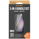 PanzerGlass Bundle 3in1 sæt gennemsigtigt etui + folie + kameraomslag til Samsung Galaxy S24+