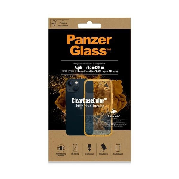PanzerGlass ClearCase Antibakteriel Military Grade Certified Case til iPhone 13 Mini - Gult gennemsigtigt