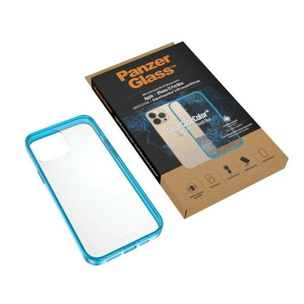 PanzerGlass ClearCase Antibakteriel Military Grade Certified Case til iPhone 13 Pro Max - Transparent Blue