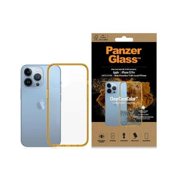 PanzerGlass ClearCase Antibakteriel Military Grade Certified Case til iPhone 13 Pro - Gult gennemsigtigt