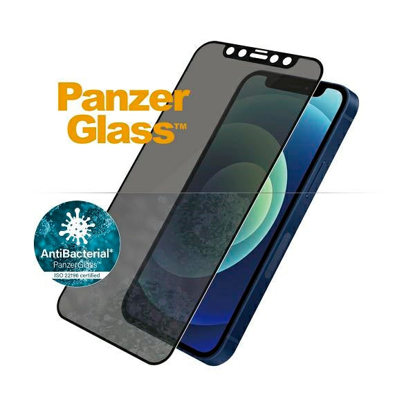 PanzerGlass E2E Super+ Microfracture antibakterielt hærdet glas til iPhone 12 mini - med sort ramme