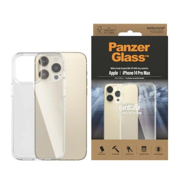 PanzerGlass HardCase antibakteriel Military Grade certificeret sag til iPhone 14 Pro Max - gennemsigtig