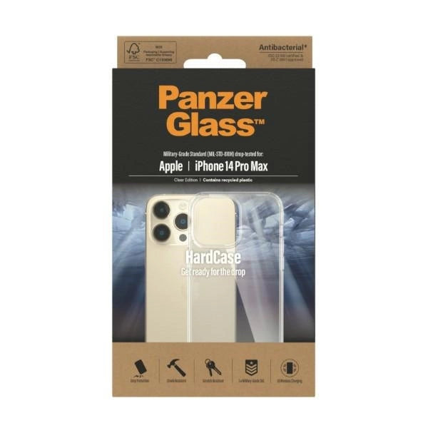 PanzerGlass HardCase antibakteriel Military Grade certificeret sag til iPhone 14 Pro Max - gennemsigtig