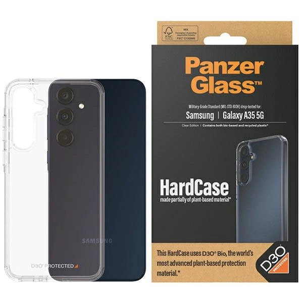 PanzerGlass HardCase med D3O® Bio og Military Grade certificering til Samsung Galaxy A35 5G - gennemsigtig