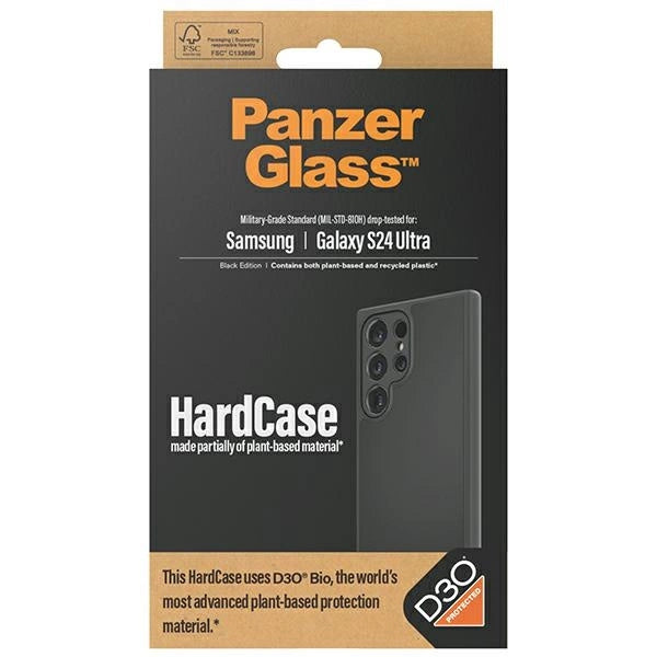 PanzerGlass HardCase med D3O® Bio og Military Grade Certification til Samsung Galaxy S24 Ultra - Transparent og sort