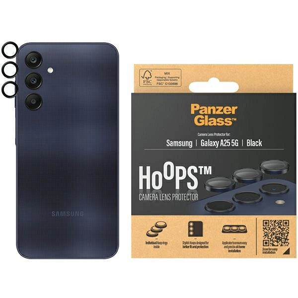 PanzerGlass Hoops Camera Protection til Samsung Galaxy A25 5G - med sort ramme