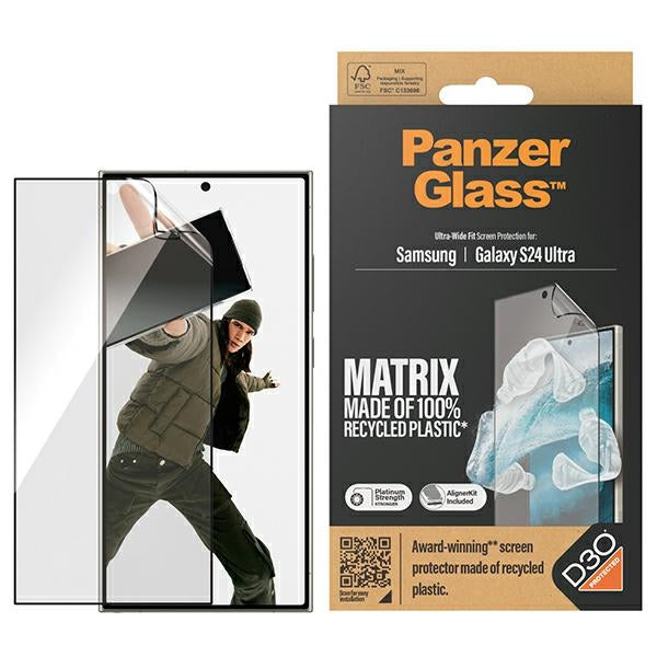 PanzerGlass Ultra-Wide Fit hærdet glas med D3O® med applikator til Samsung Galaxy S24 Ultra