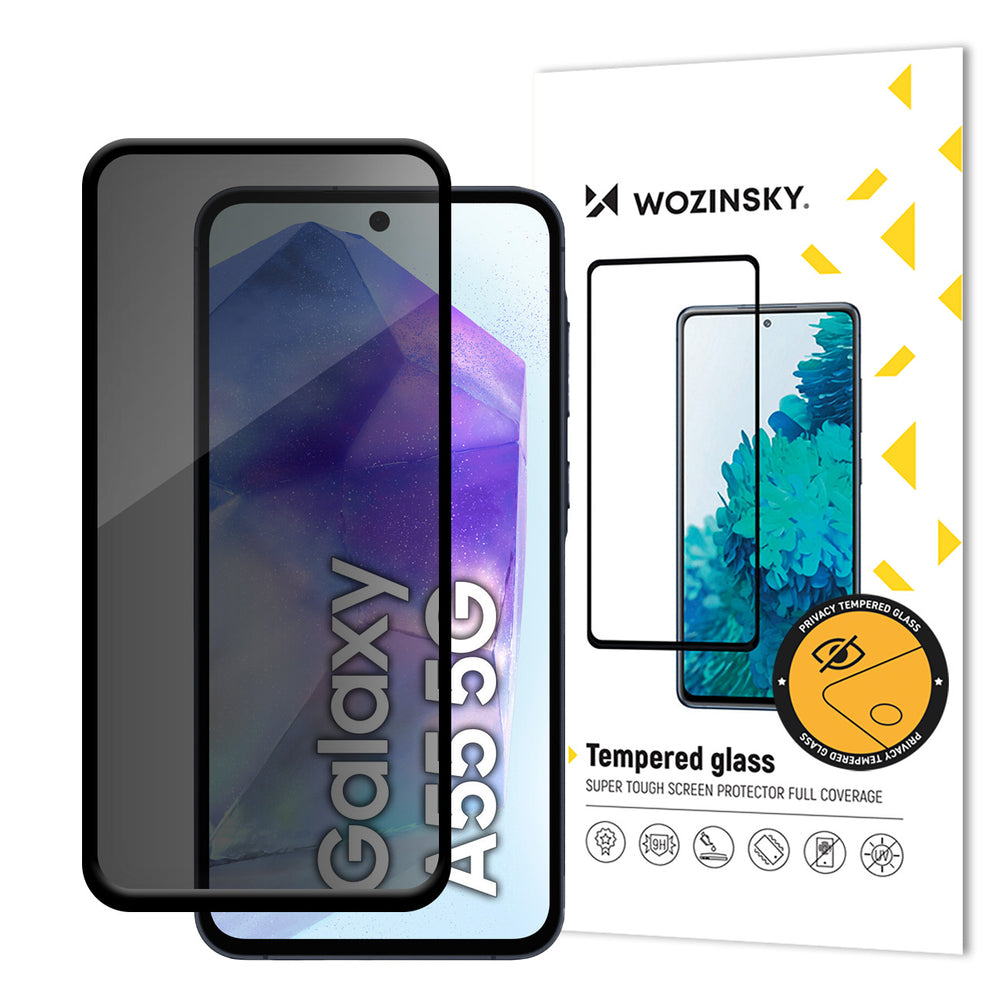 Wozinsky Privacy Glass Temperet glas Privacy med anti-spion filter til Samsung Galaxy A55