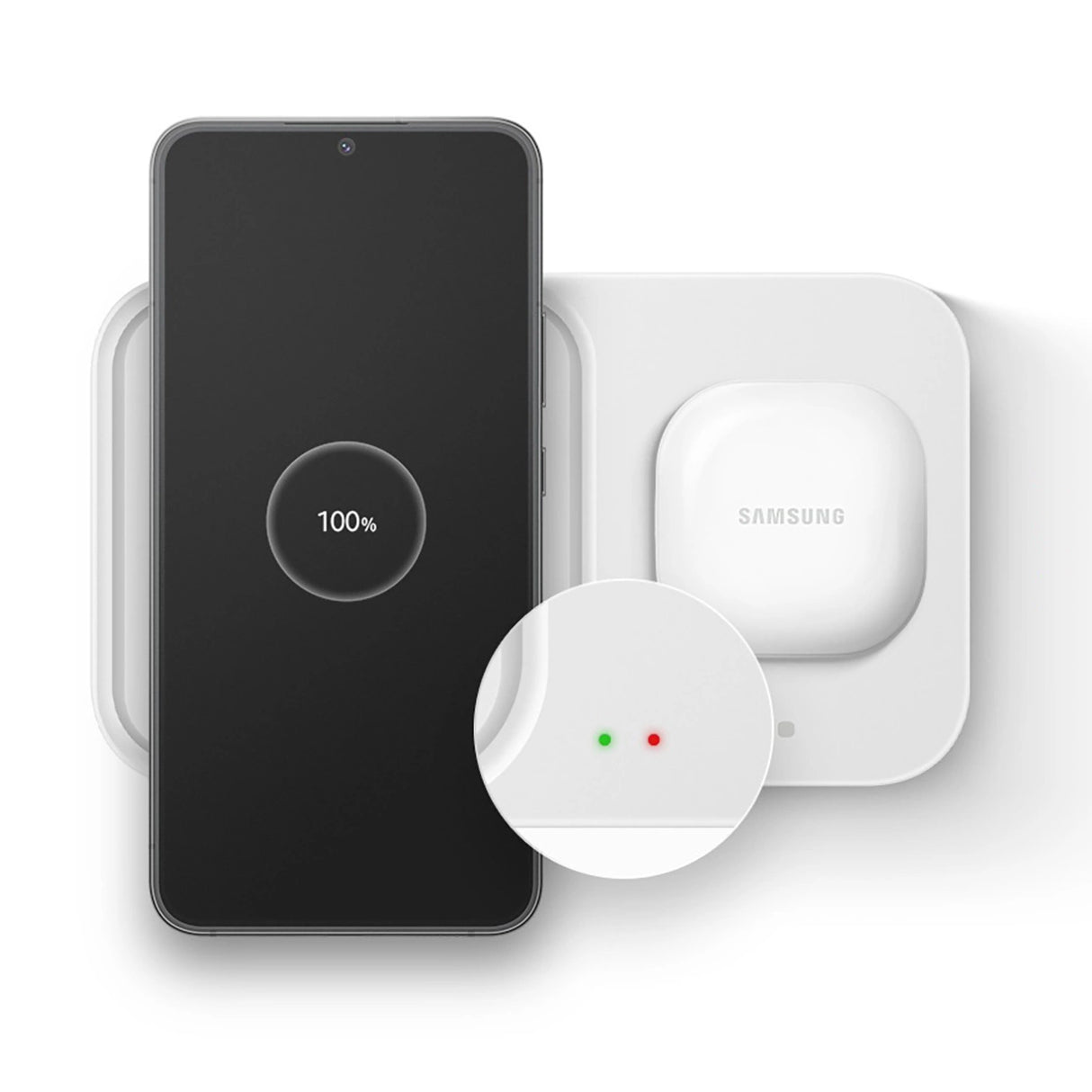 Samsung Wireless Charger Duo EP-P5400TWEGEU induktiv oplader 15W - hvid + netoplader + kabel