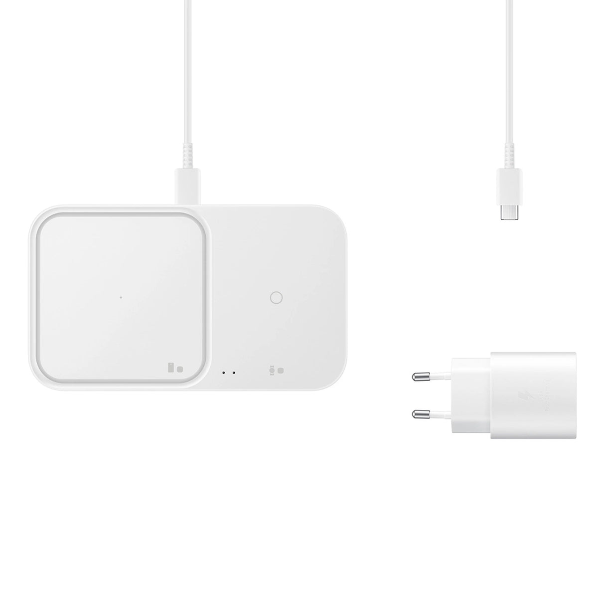 Samsung Wireless Charger Duo EP-P5400TWEGEU induktiv oplader 15W - hvid + netoplader + kabel