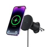 Baseus CW01 bilholder til iPhone med 15W induktiv oplader til luftventil - sort