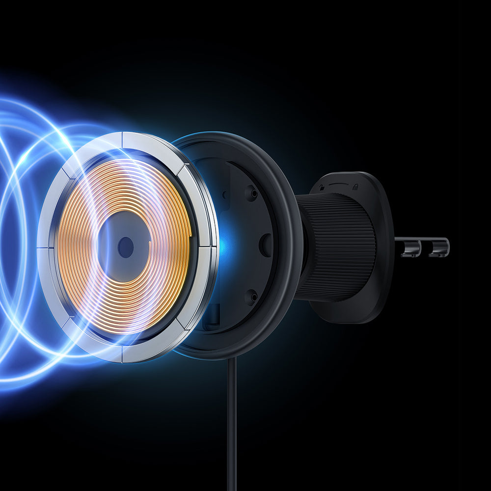 Baseus CW01 bilholder til iPhone med 15W induktiv oplader til luftventil - sort