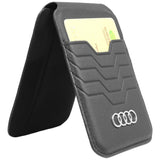 Audi Leather Wallet Card MagSafe magnetic with stand - black