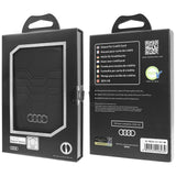 Audi Leather Wallet Card MagSafe magnetic with stand - black