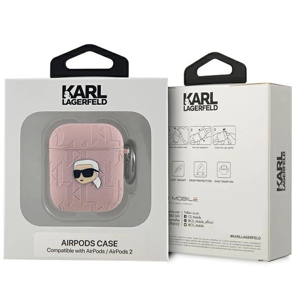 Karl Lagerfeld Monogram Karl Head case for AirPods 1 / 2 - pink