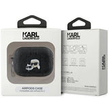 Karl Lagerfeld Monogram Karl & Choupette Head Case for AirPods Pro 2 - Black