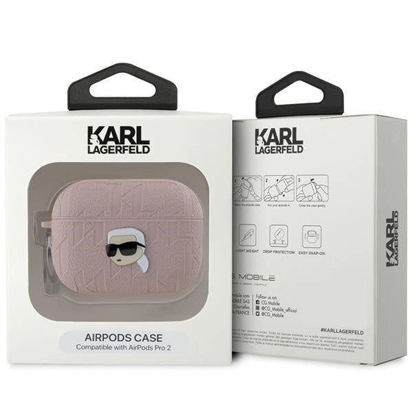 Karl Lagerfeld Monogram Karl Head case for AirPods Pro 2 - pink