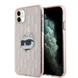 Karl Lagerfeld IML Choupette Head & Monogram case for iPhone 11 / Xr - pink