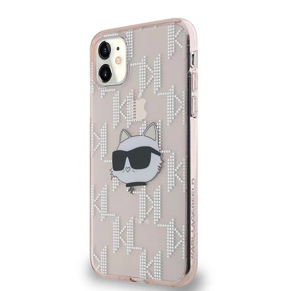 Karl Lagerfeld IML Choupette Head & Monogram case for iPhone 11 / Xr - pink