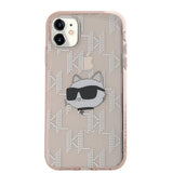 Karl Lagerfeld IML Choupette Head & Monogram case for iPhone 11 / Xr - pink